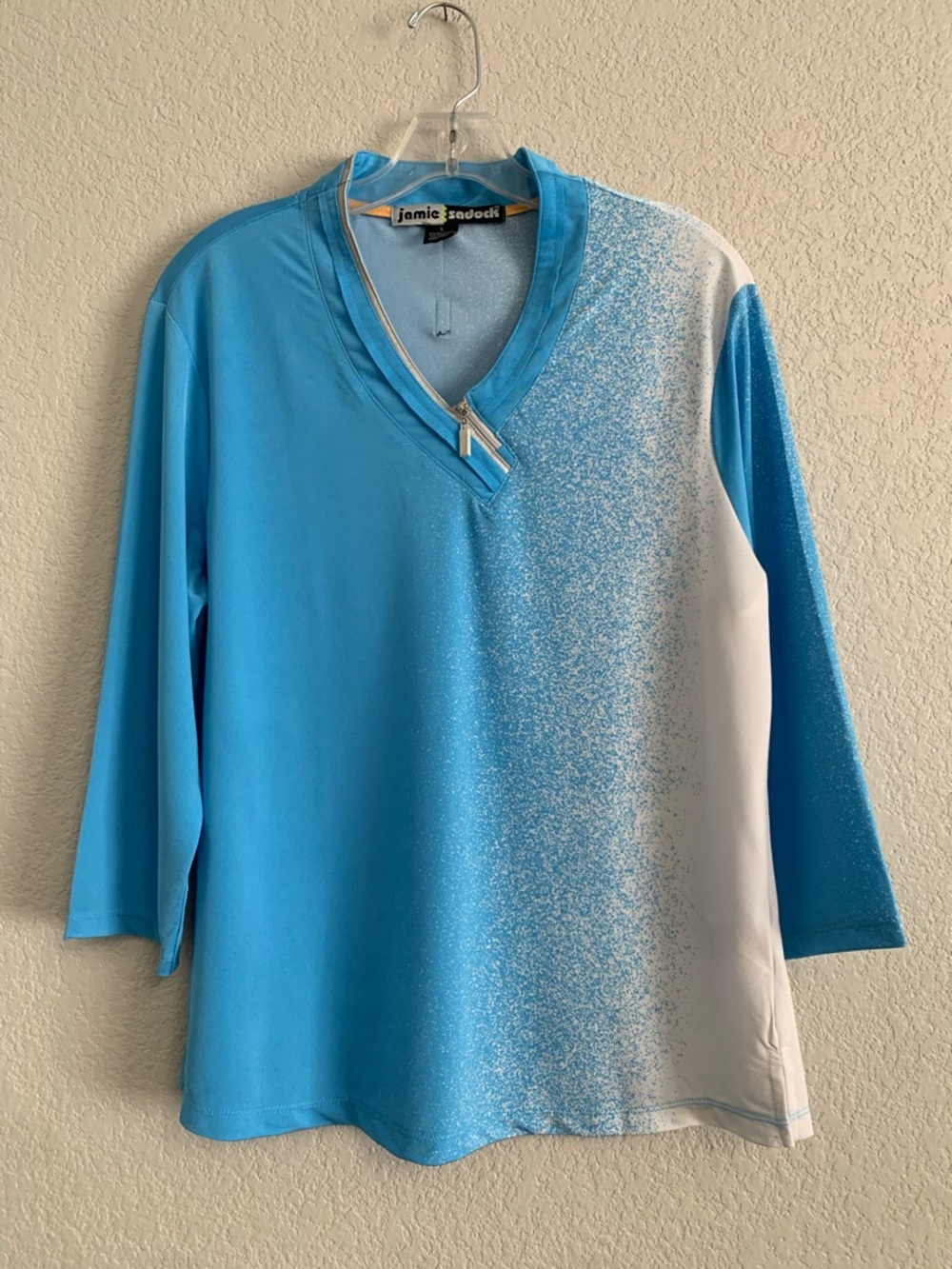 Jamie Sadock Shirt Womens L Golf Tennis Pickleball Performance Collarless Ombre